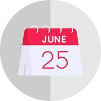 25th of June Flat Scale Icon vector