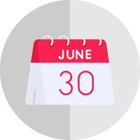 30th of June Flat Scale Icon vector