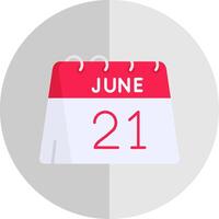 21st of June Flat Scale Icon vector