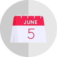 5th of June Flat Scale Icon vector