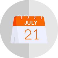 21st of July Flat Scale Icon vector