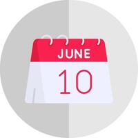10th of June Flat Scale Icon vector
