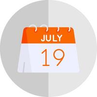 19th of July Flat Scale Icon vector