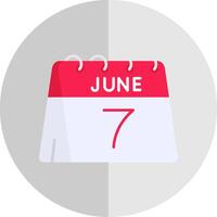 7th of June Flat Scale Icon vector