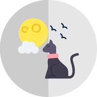 negro gato plano escala icono vector