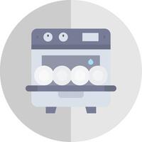 Dishwasher Flat Scale Icon vector