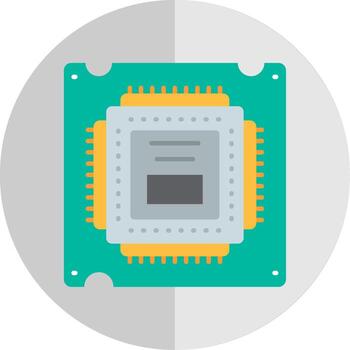 procesador plano escala icono vector