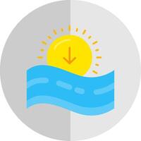 Sunset Flat Scale Icon vector