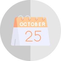 25th of October Flat Scale Icon vector