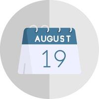 19th of August Flat Scale Icon vector