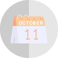 11th of October Flat Scale Icon vector