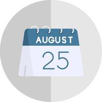 25th of August Flat Scale Icon vector