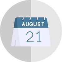 21st of August Flat Scale Icon vector