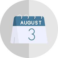 3rd of August Flat Scale Icon vector