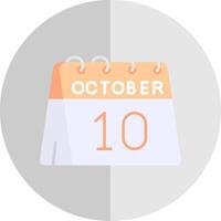 10 de octubre plano escala icono vector