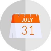 31st of July Flat Scale Icon vector