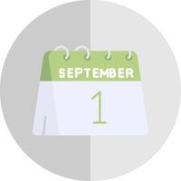 Primero de septiembre plano escala icono vector