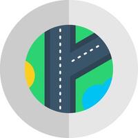 la carretera plano escala icono vector