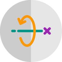 3d totate x axis Flat Scale Icon vector