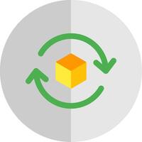3d rotate 2 Flat Scale Icon vector