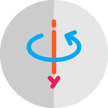 3d rotate y axis Flat Scale Icon vector