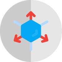 3d coordinate axis Flat Scale Icon vector