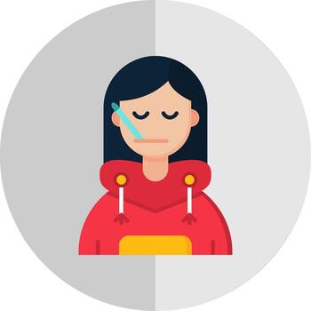 enfermo plano escala icono vector