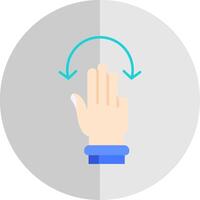 Three Fingers Rotate Flat Scale Icon vector