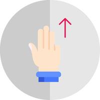 Three Fingers Up Flat Scale Icon vector