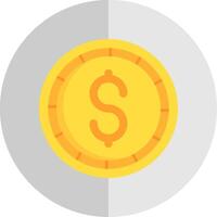 Dollar coin Flat Scale Icon vector