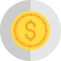 dólar moneda plano escala icono vector