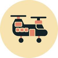 icono de vector de helicóptero militar