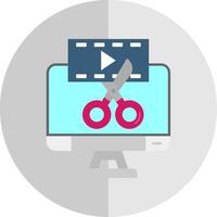 Video editor Flat Scale Icon vector