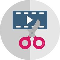 Video editor Flat Scale Icon vector
