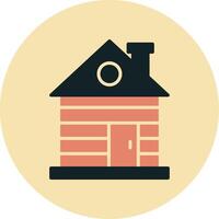 Wood Cabin Vector Icon