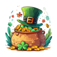 AI generated saint patrick's day on  watercolor png