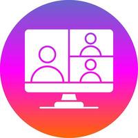 Webinar Glyph Gradient Circle Icon vector