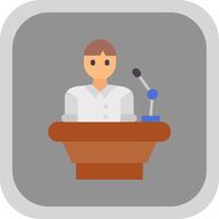 Lecturer Flat Round Corner Icon vector