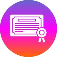 Certificate Glyph Gradient Circle Icon vector