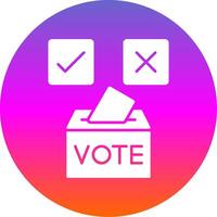 votar si glifo degradado circulo icono vector