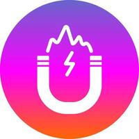 Electromagnetic Glyph Gradient Circle Icon vector