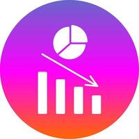 Pie Chart Glyph Gradient Circle Icon vector