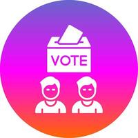 votantes glifo degradado circulo icono vector