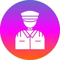 Pilot Glyph Gradient Circle Icon vector