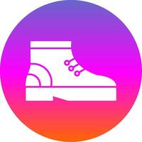 Boot Glyph Gradient Circle Icon vector