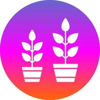 Grow Plant Glyph Gradient Circle Icon vector