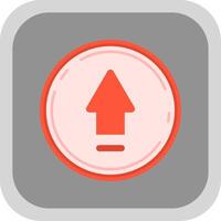 Up Flat Round Corner Icon vector