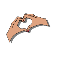 Hand heart, Valentine Flat Graphic Illustrations, transparent background png