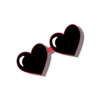 hart zonnebril, Valentijn vlak grafisch illustraties, transparant achtergrond png
