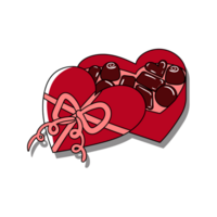 heart box of chocolates, Valentine Flat Graphic Illustrations, transparent background png